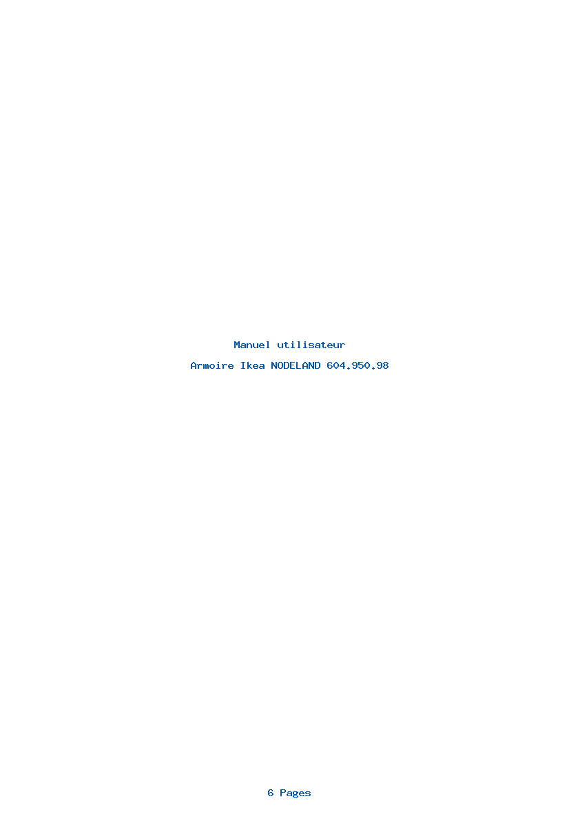 Page 1 de la notice Manuel utilisateur Ikea NODELAND 604.950.98