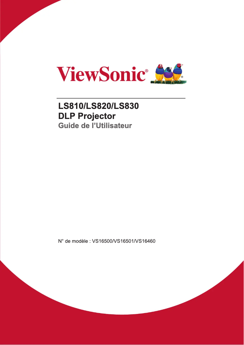 Page 1 de la notice Manuel utilisateur Viewsonic LS830