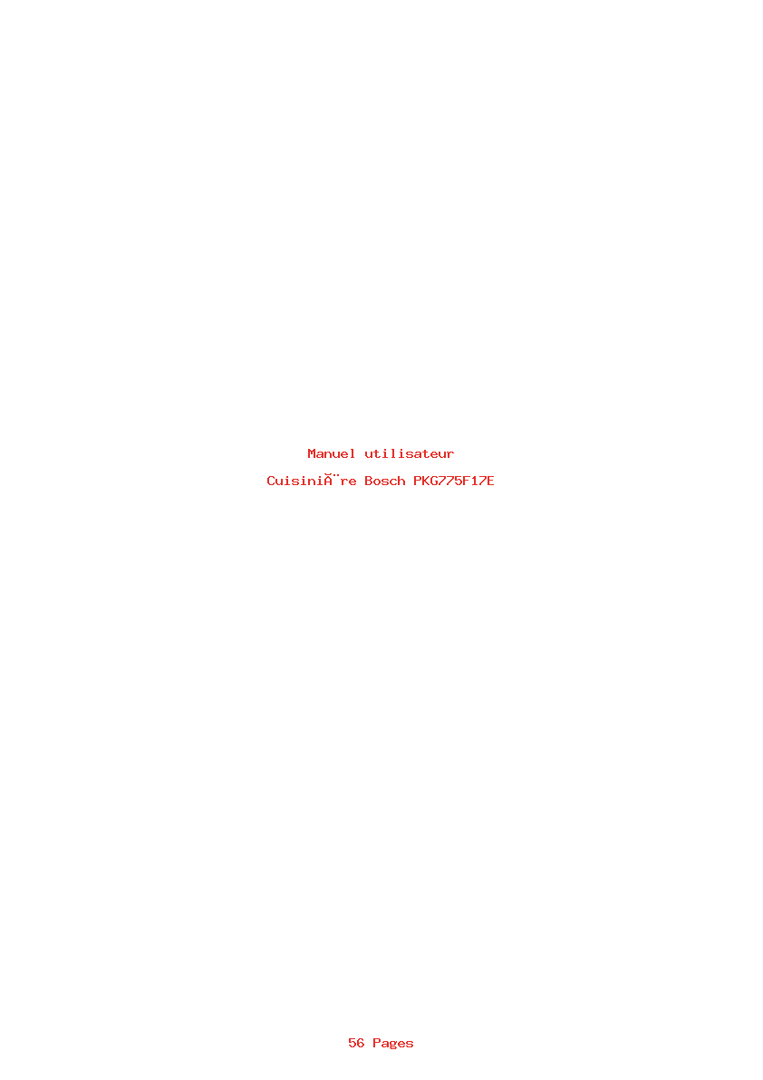Page 1 de la notice Manuel utilisateur Bosch PKG775F17E