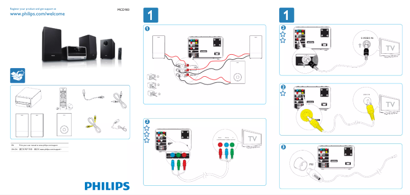 Page n°1 - Guide de démarrage rapide Philips MCD183