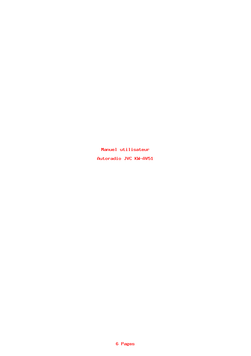 Image de la première page du manuel de l'appareil KW-AV51