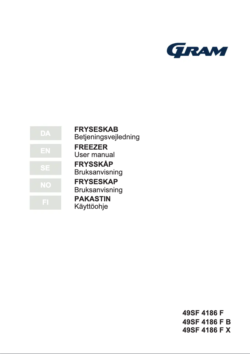 Page 1 de la notice Manuel utilisateur Gram 49SK 4186 F B