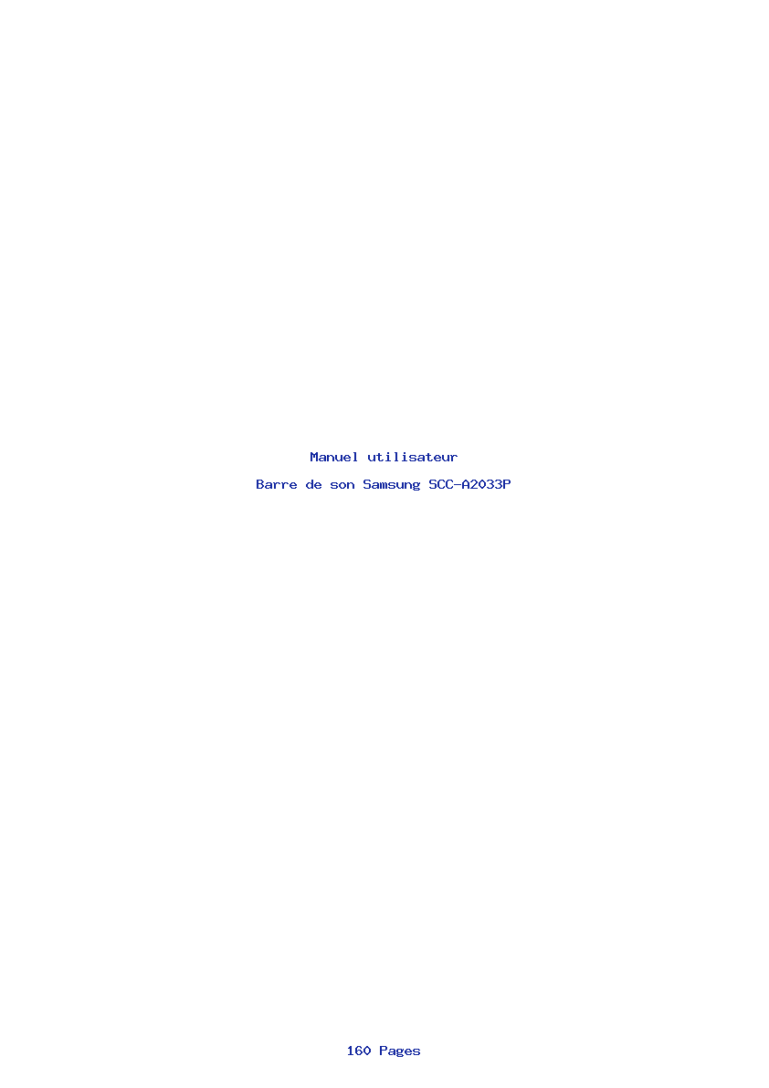 Page 1 de la notice Manuel utilisateur Samsung SCC-A2033P