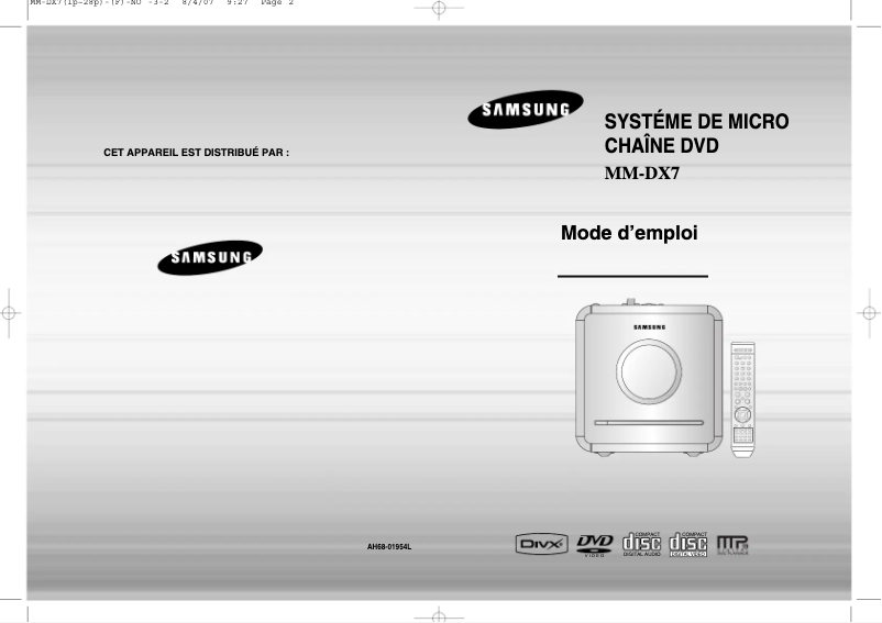 Página 1 del manual Manual de usuario Samsung MM-DX7