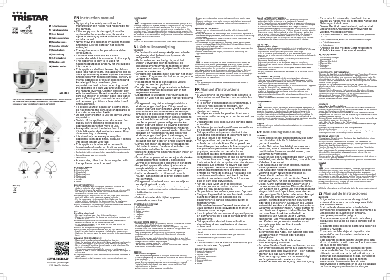 Página 1 del manual Manual de usuario TriStar MX-4804