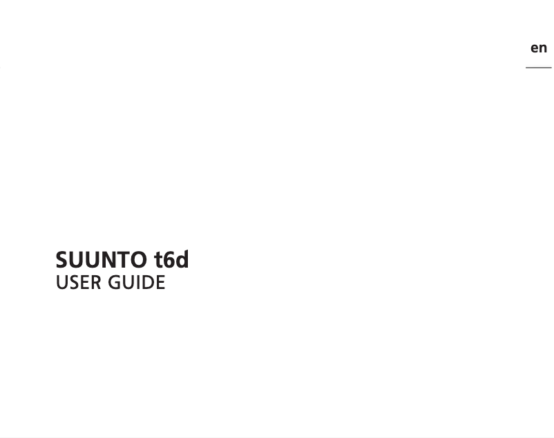 Page 1 de la notice Manuel utilisateur Suunto t6d Fusion