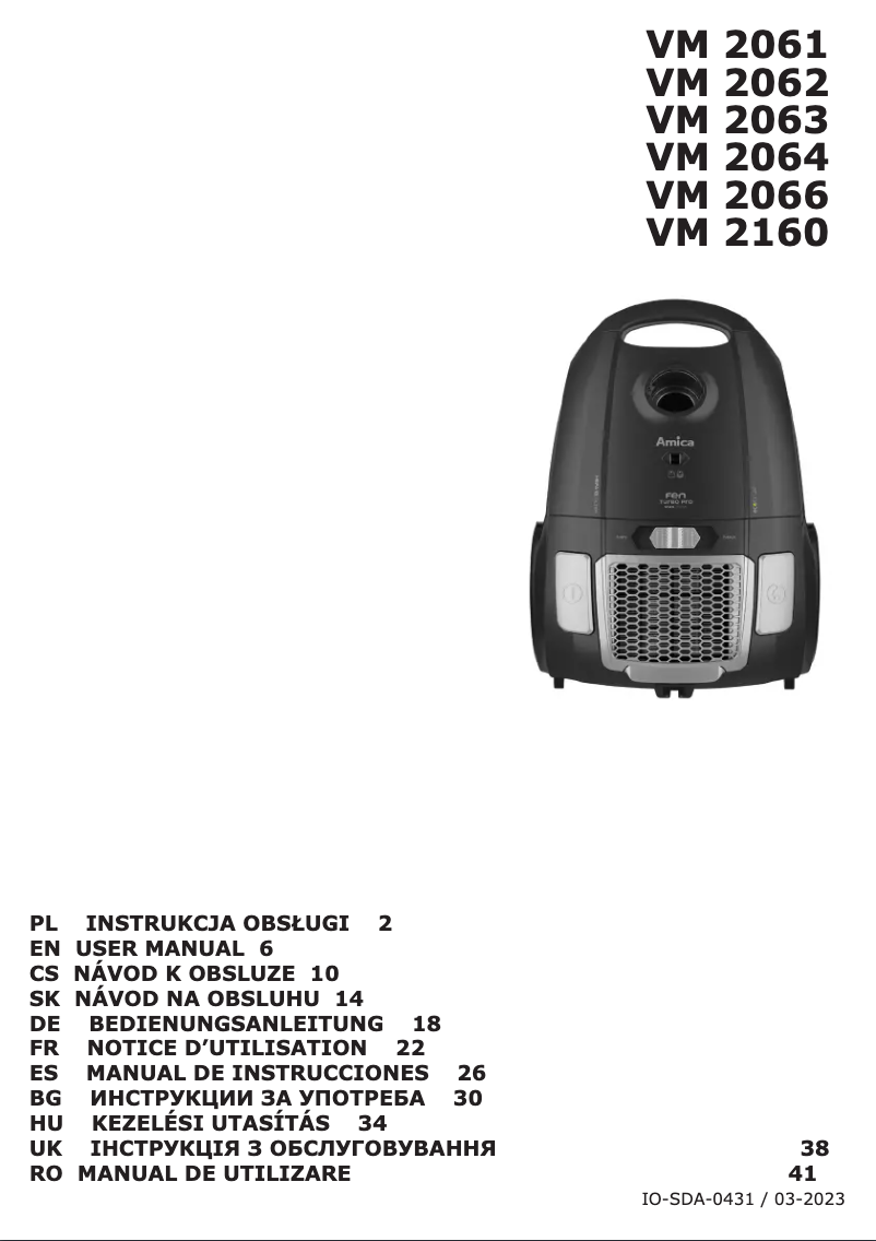 Page 1 of the manual User Manual Amica Fen Turbo VM 2062