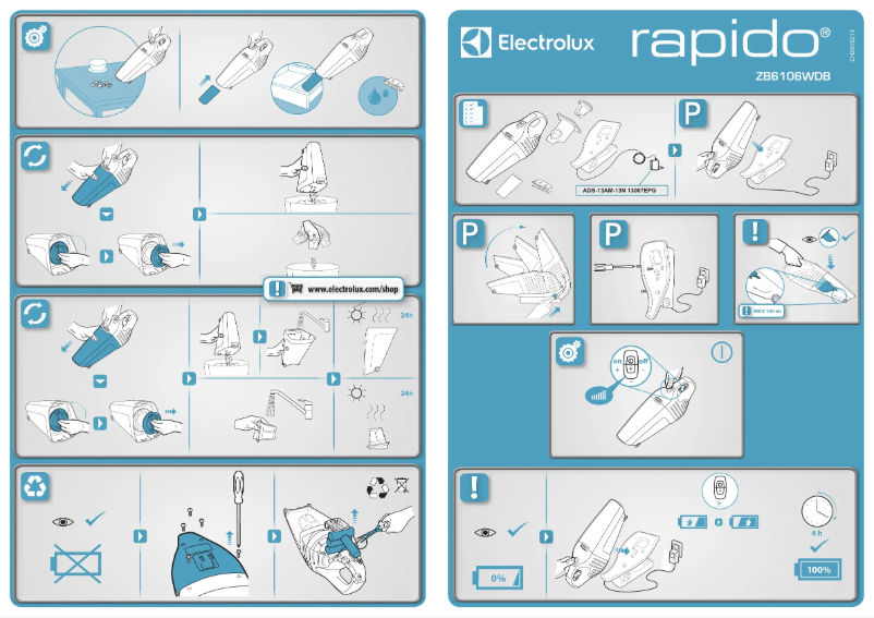 Page 1 de la notice Manuel utilisateur Electrolux Rapido ZB6106