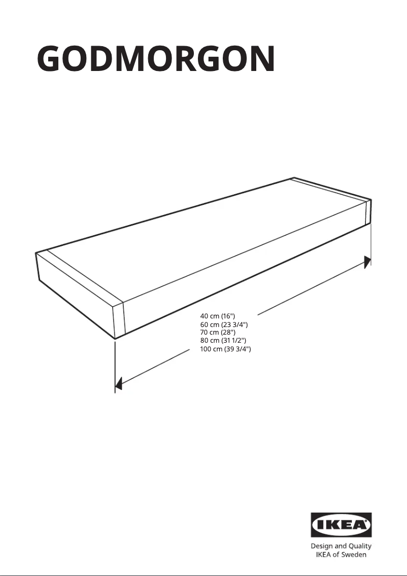 Page 1 de la notice Manuel utilisateur Ikea GODMORGON 005.240.65