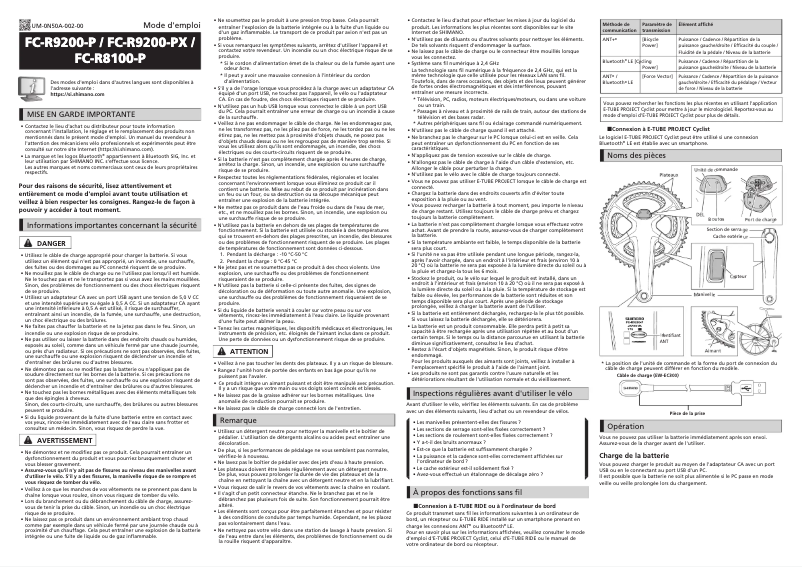 Page 1 de la notice Manuel utilisateur Shimano EW-EC300
