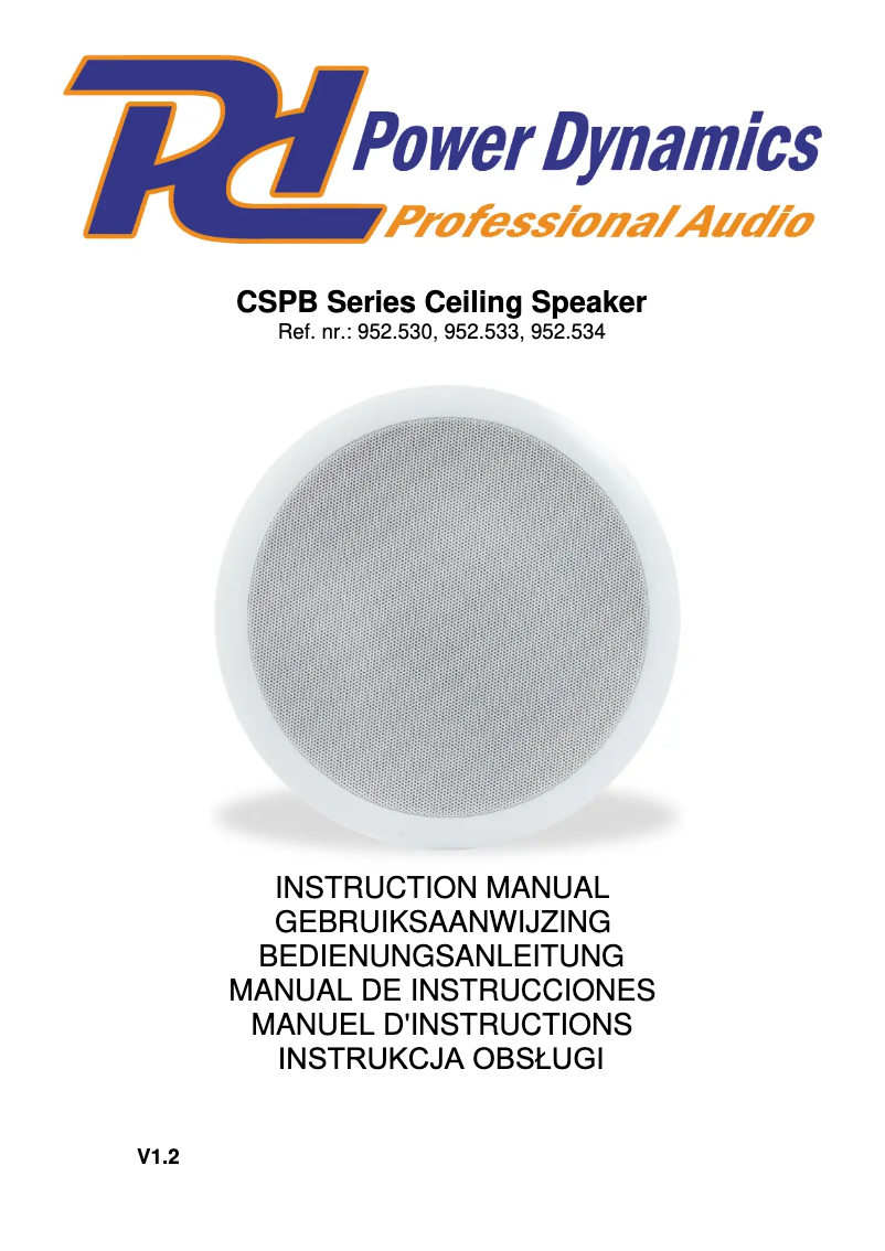 Page 1 de la notice Manuel utilisateur Power Dynamics CSPB5