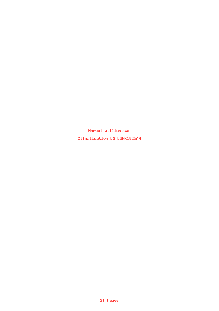 Page 1 de la notice Manuel utilisateur LG LSNK1825AM