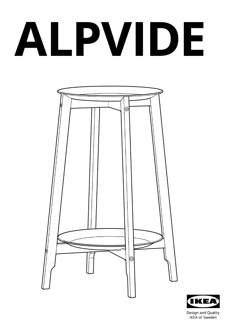 Page 1 de la notice Manuel utilisateur Ikea ALPVIDE 905.462.61