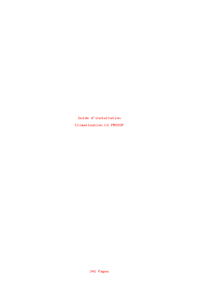 Page 1 de la notice Guide d'installation LG PM15SP