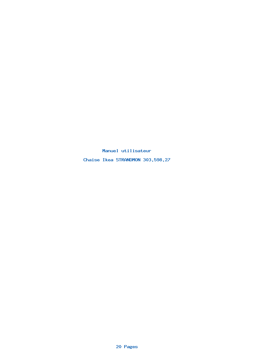 Page 1 de la notice Manuel utilisateur Ikea STRANDMON 303.598.27