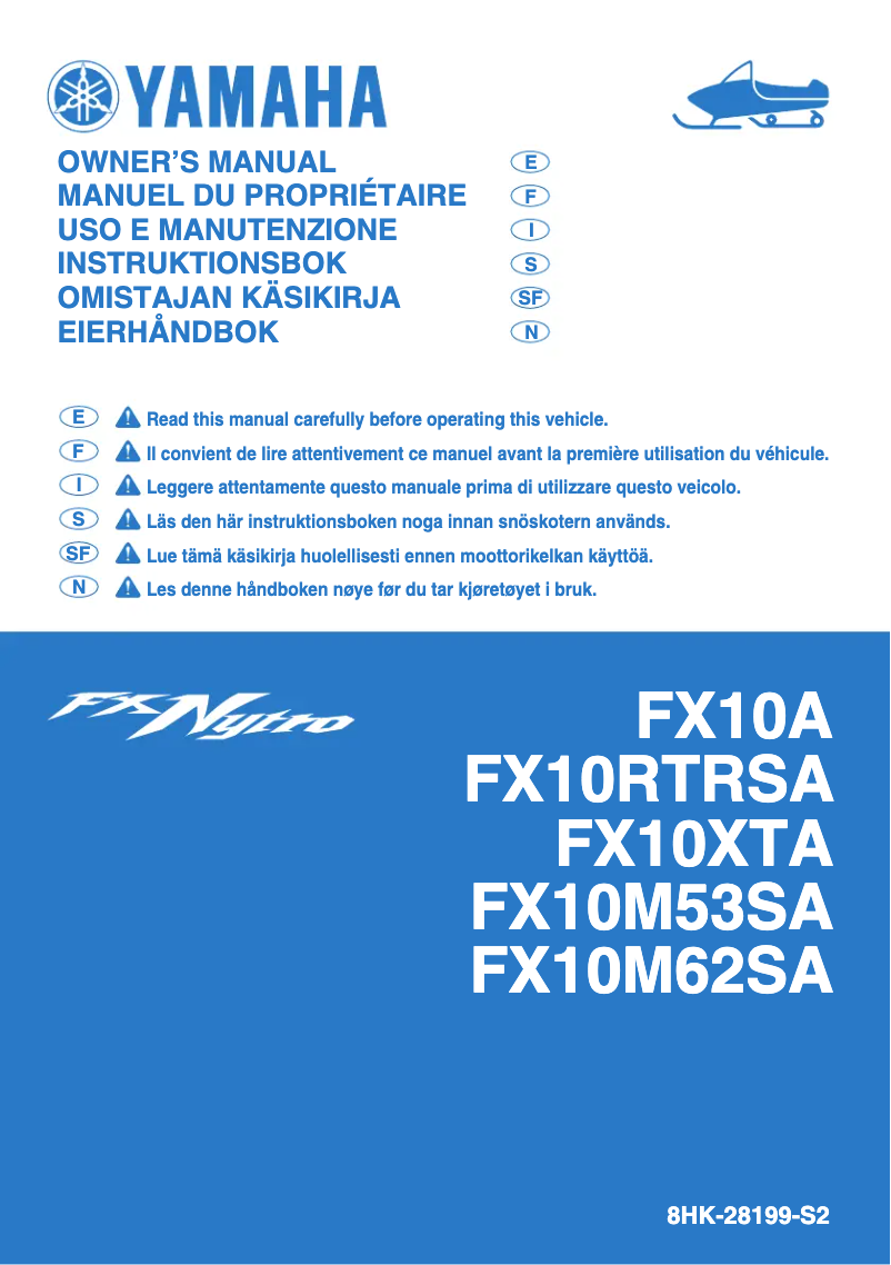 Page 1 de la notice Manuel utilisateur Yamaha FX Nytro X-TX (2011)