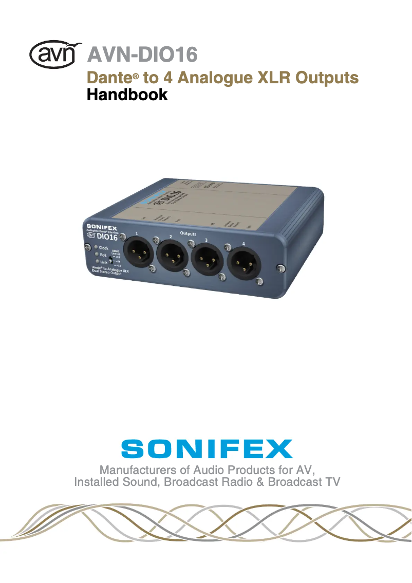 Page 1 de la notice Manuel utilisateur Sonifex AVN-DIO16