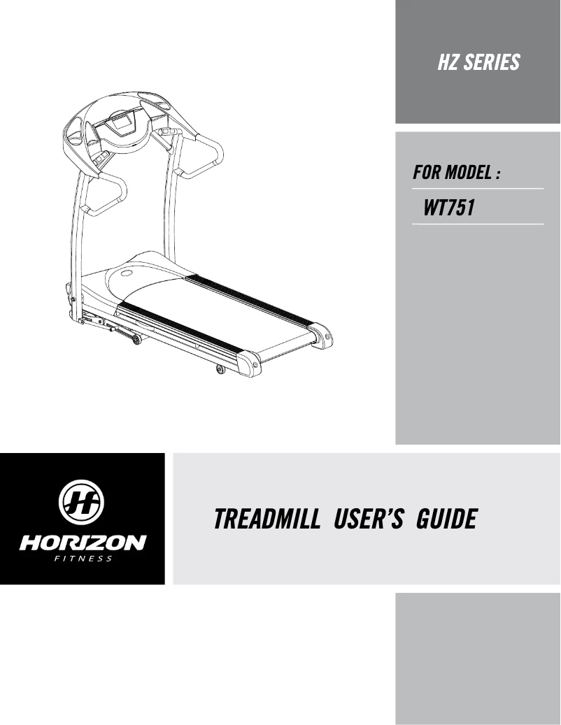 Page 1 de la notice Manuel utilisateur Horizon Fitness HZ Series WT751