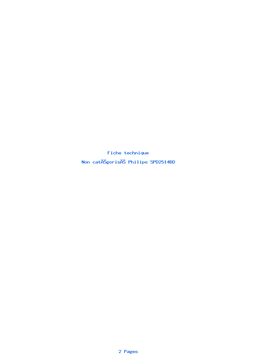 Image de la première page du manuel de l'appareil SPD2514BD