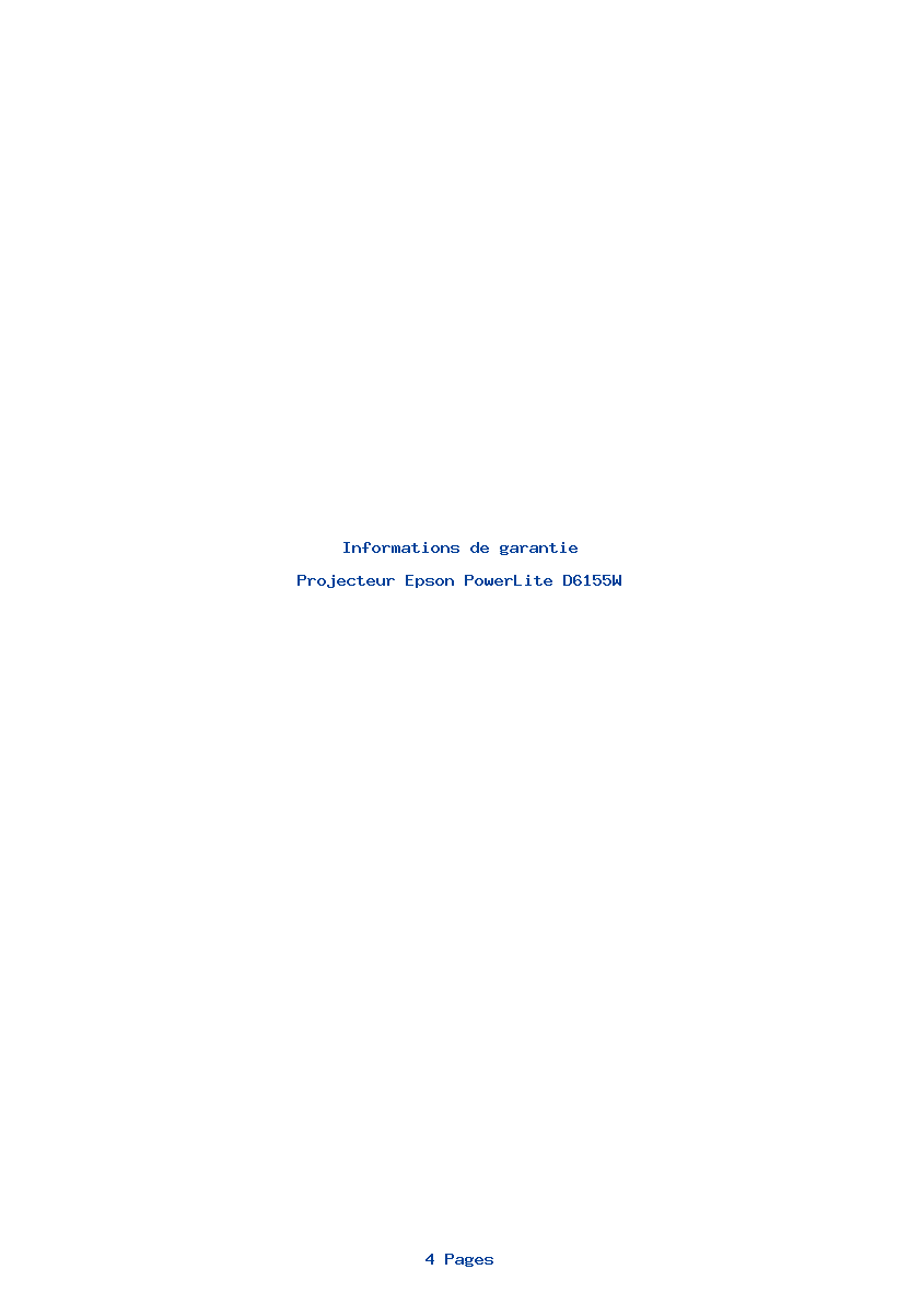 Image de la première page du manuel de l'appareil PowerLite D6155W