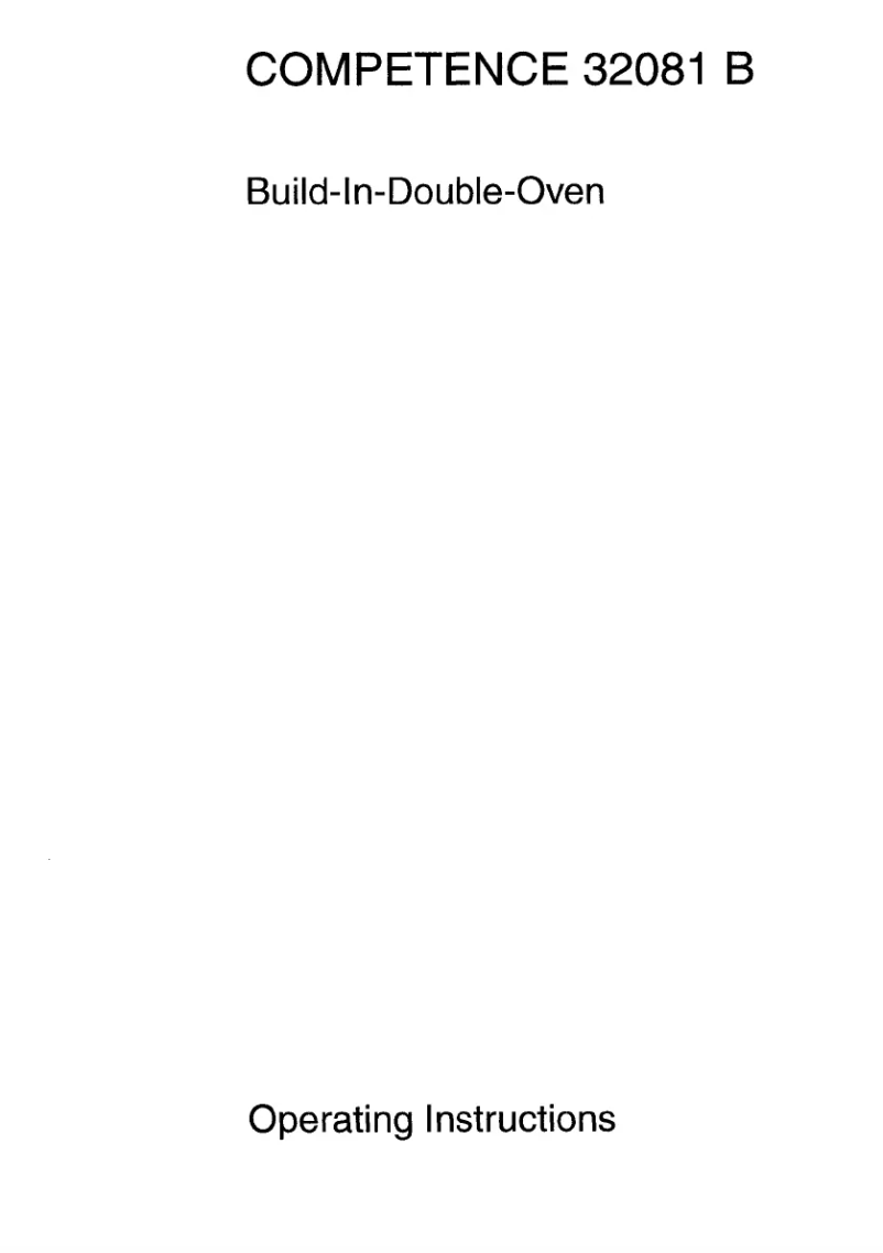 Page 1 de la notice Manuel utilisateur AEG Competence 32081 B d