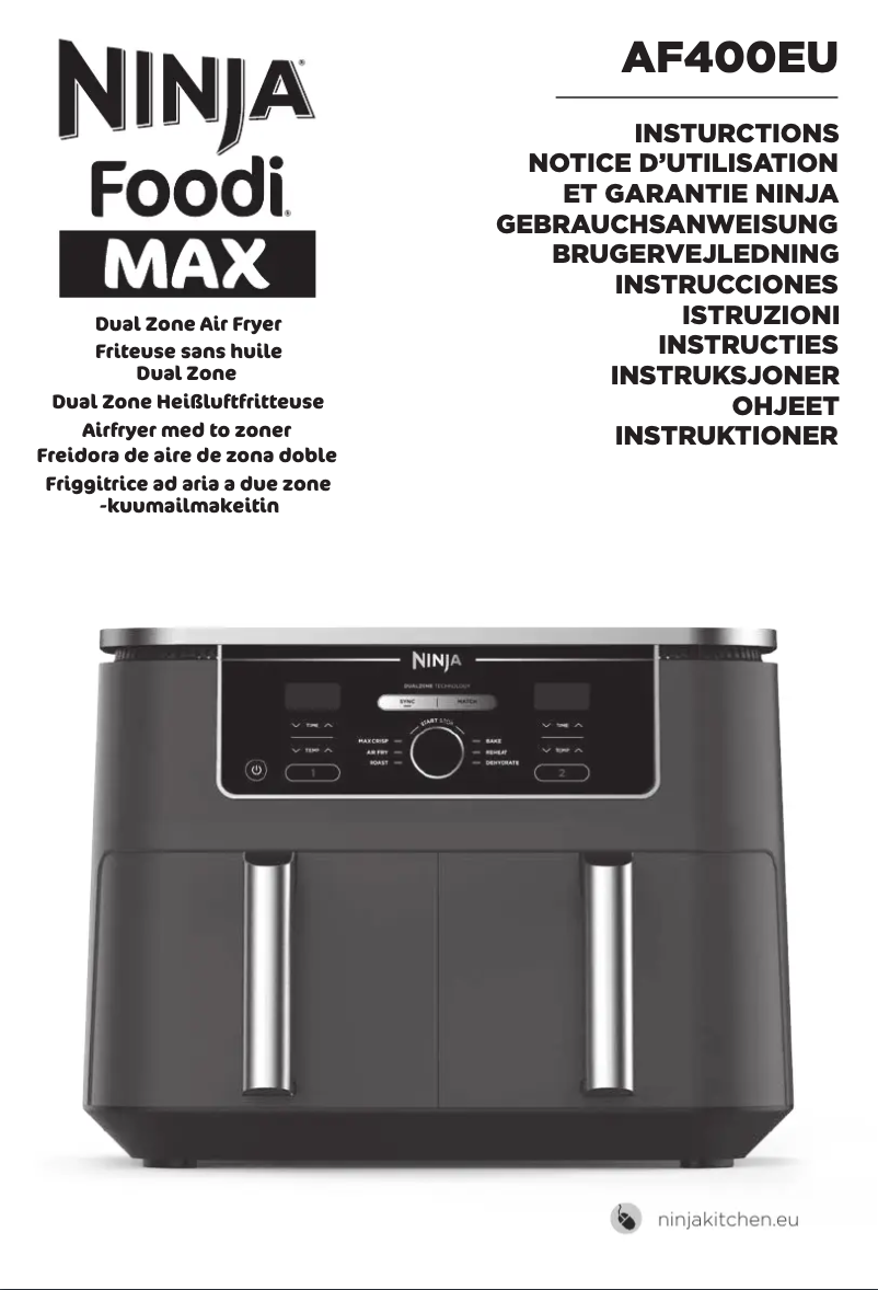 Page 1 de la notice Manuel utilisateur Ninja Foodi MAX AF400EU