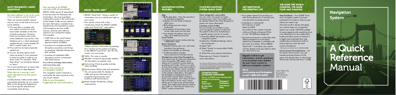 Page 1 de la notice Guide de démarrage rapide Lincoln Navigator (2012)