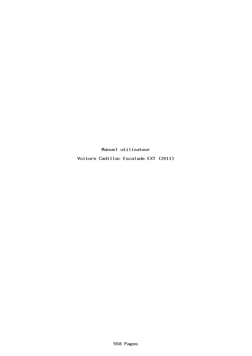 Page 1 de la notice Manuel utilisateur Cadillac Escalade EXT (2011)