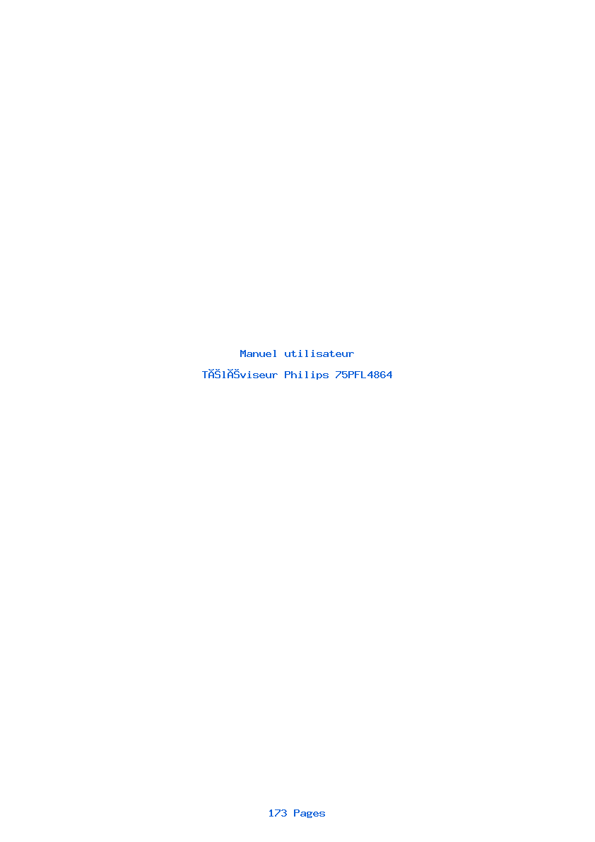 Page 1 de la notice Manuel utilisateur Philips 75PFL4864