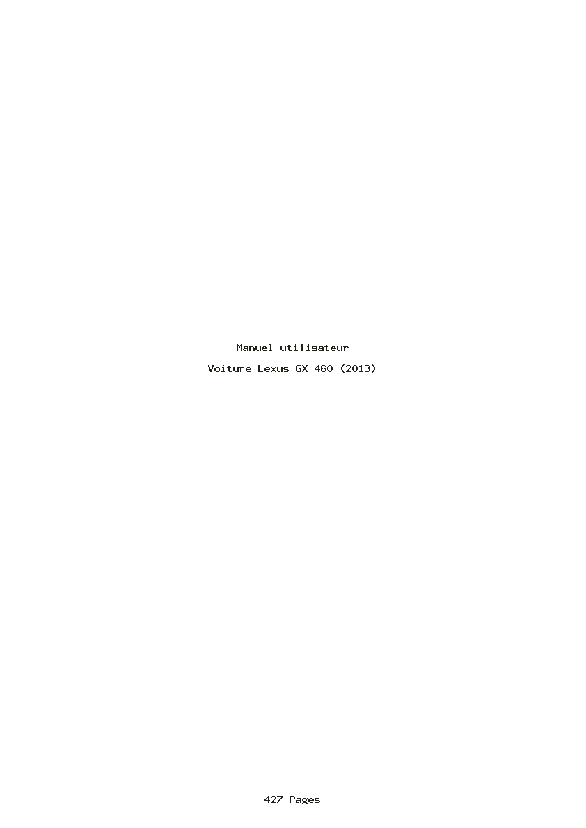 Page 1 de la notice Manuel utilisateur Lexus GX 460 (2013)
