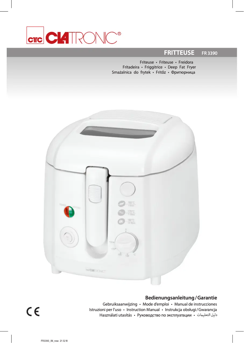 Page 1 de la notice Manuel utilisateur Clatronic FR 3390