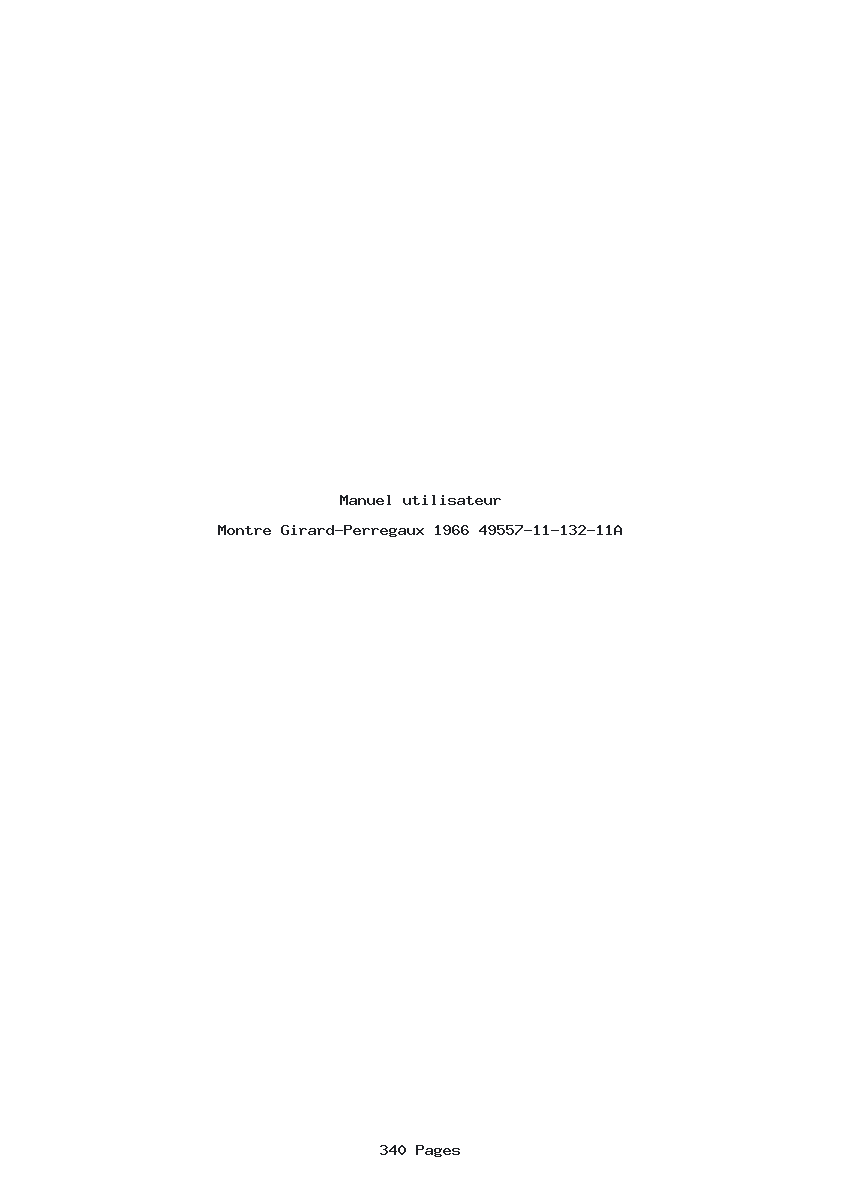 Page 1 de la notice Manuel utilisateur Girard-Perregaux 1966 49557-11-132-11A