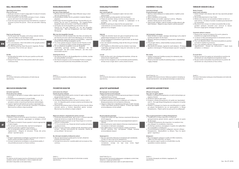 Page 1 de la notice Manuel utilisateur Hendi 599013