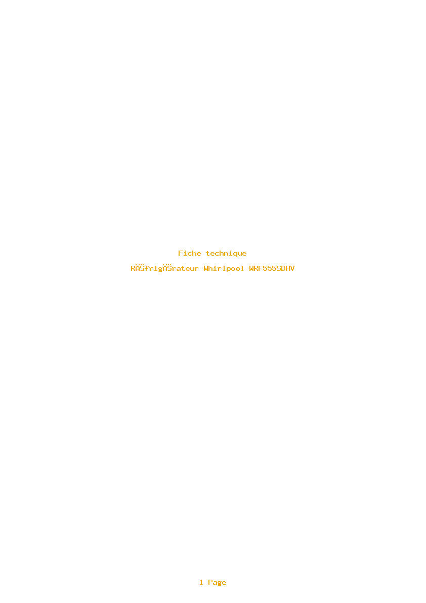 Image de la première page du manuel de l'appareil WRF555SDHV