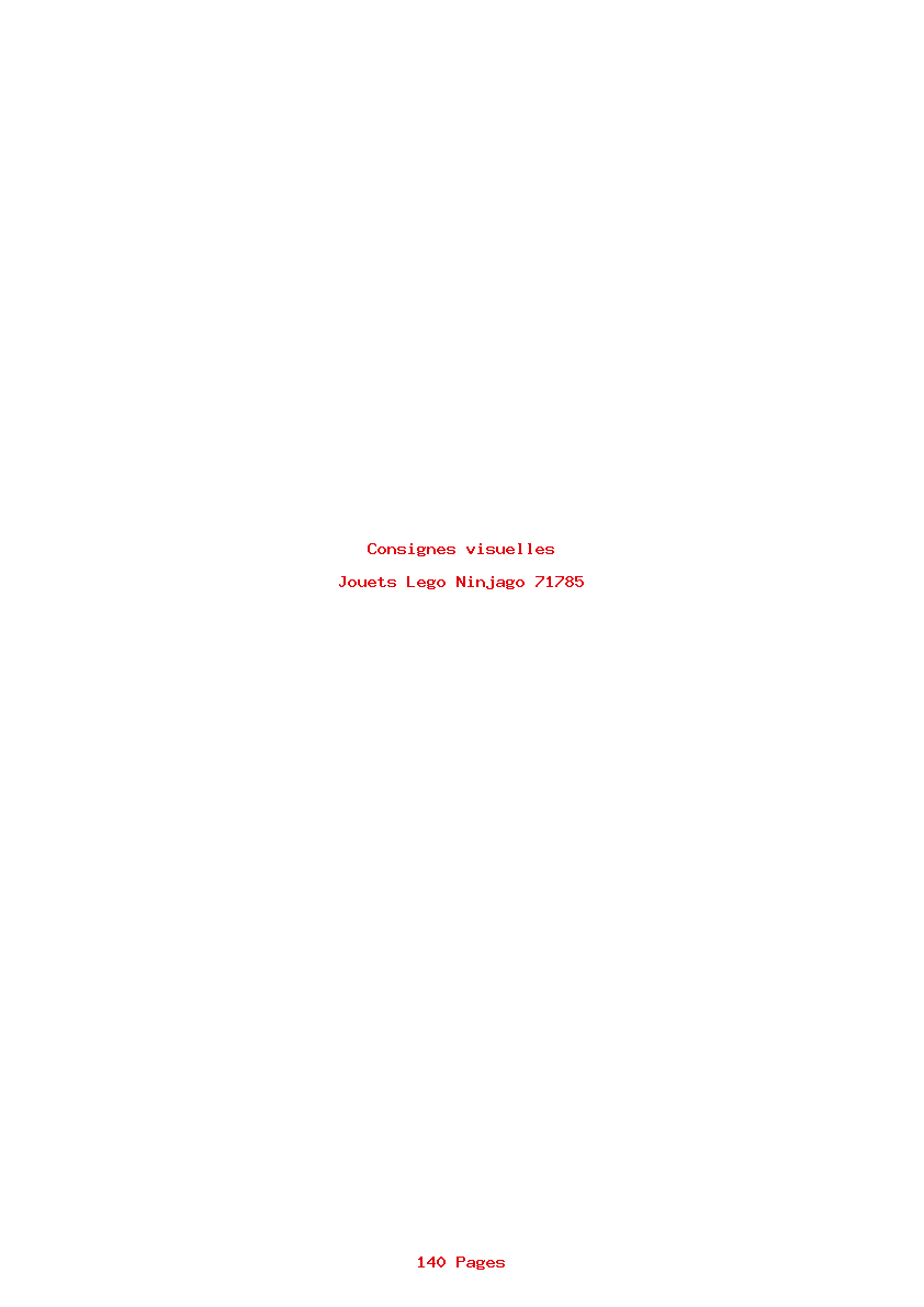 Page 1 de la notice Consignes visuelles Lego Ninjago 71785