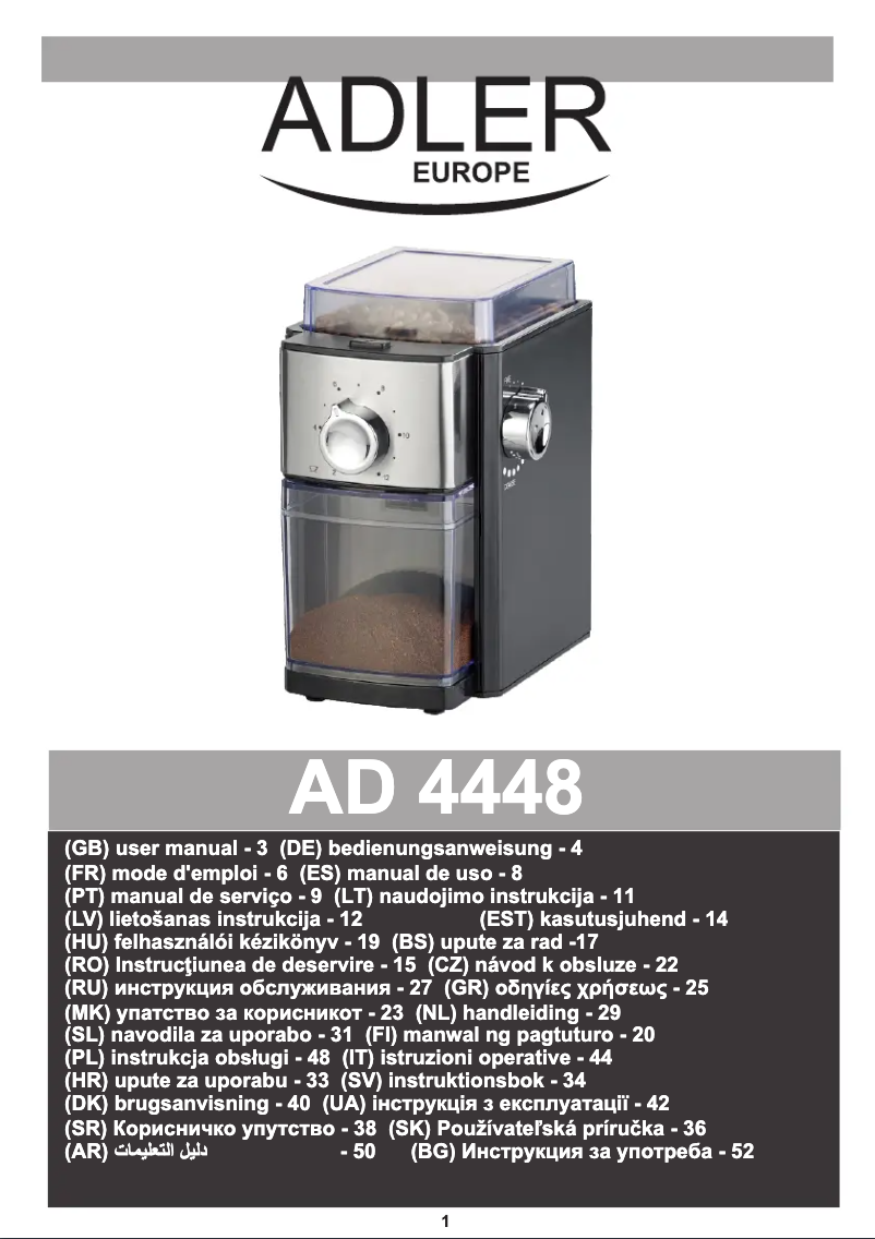 Página 1 del manual Manual de usuario Adler AD 4448