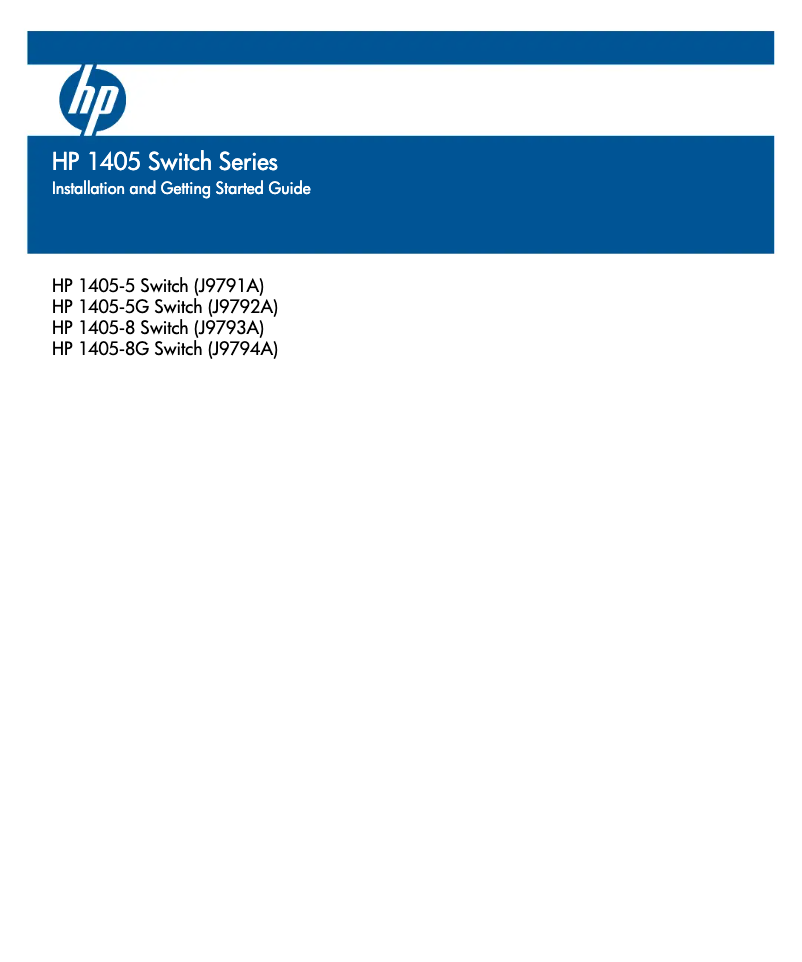 Page 1 de la notice Manuel utilisateur HP 1405