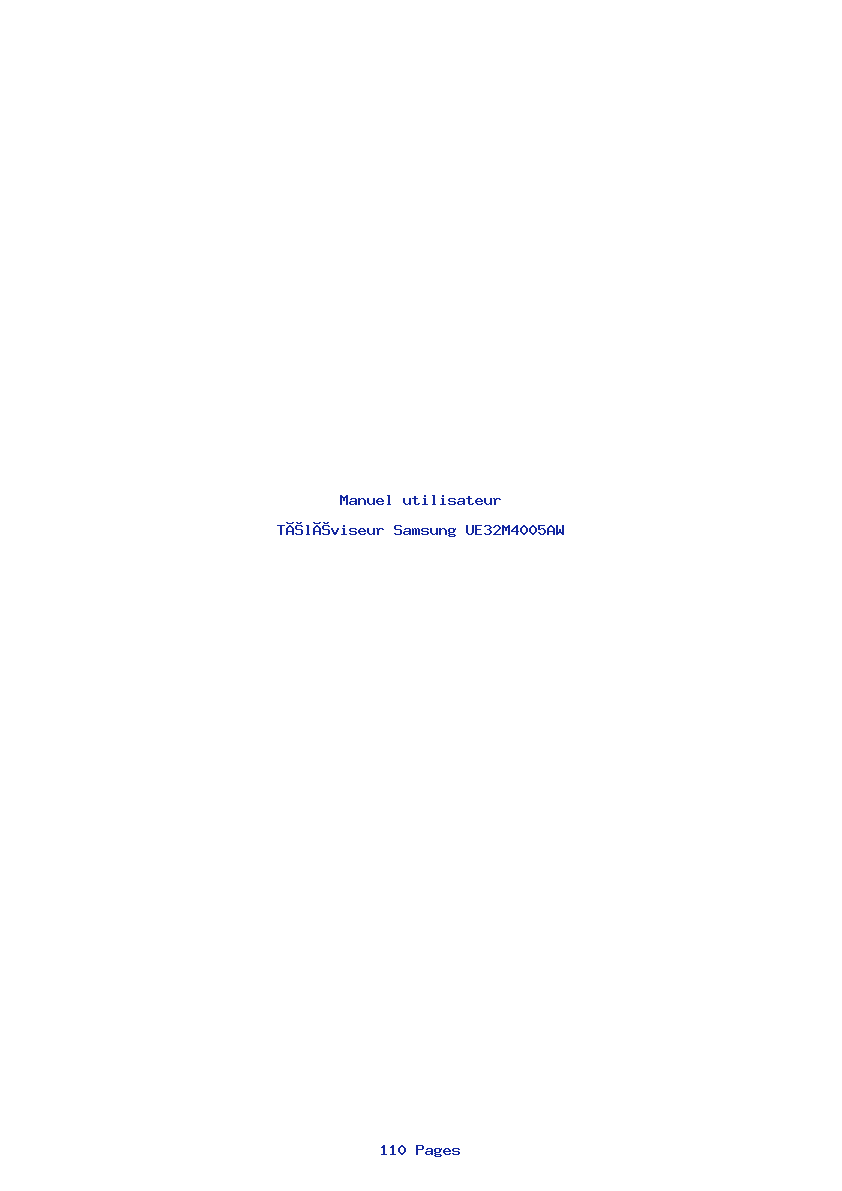 Page 1 de la notice Manuel utilisateur Samsung UE32M4005AW