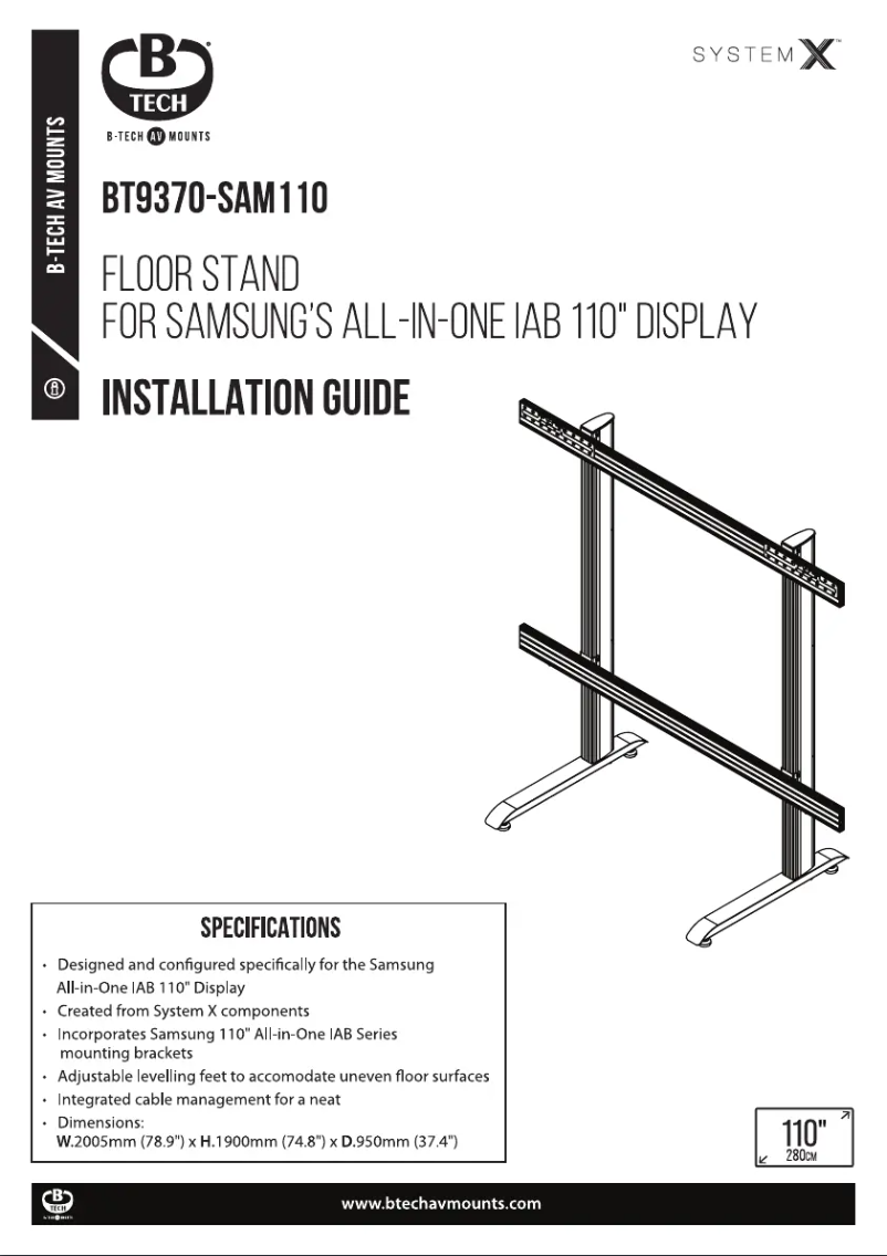 Page 1 de la notice Manuel utilisateur B-Tech BT9370-SAM110