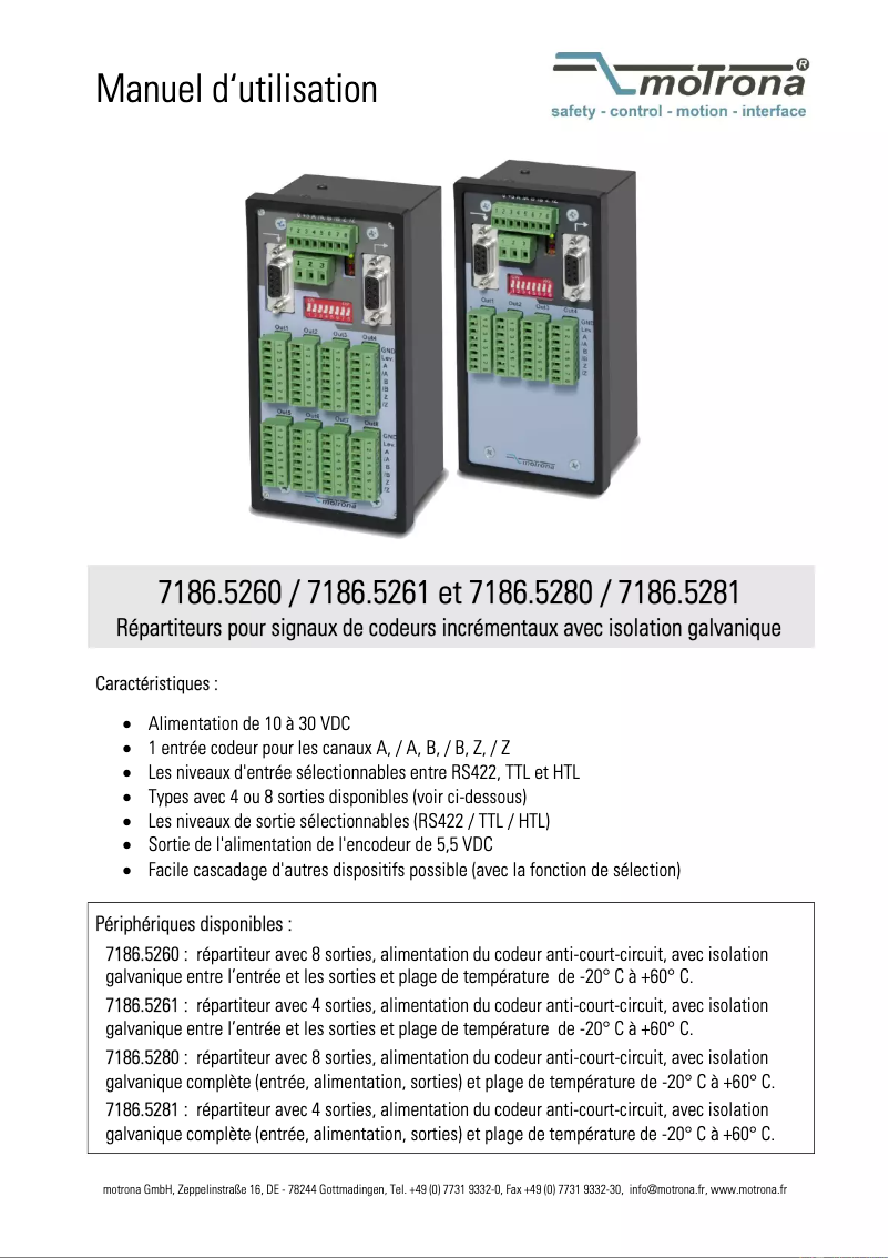 Página 1 del manual Manual de usuario Motrona 7186.5280