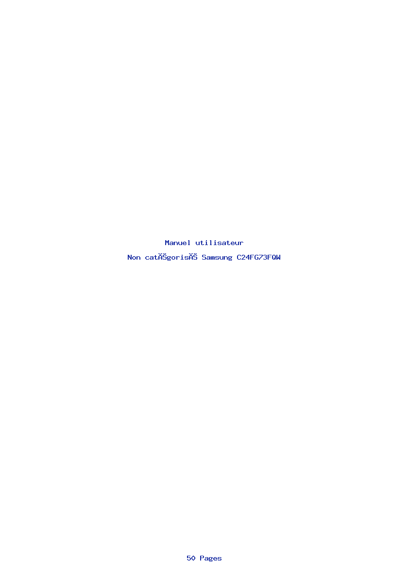Page 1 de la notice Manuel utilisateur Samsung C24FG73FQW