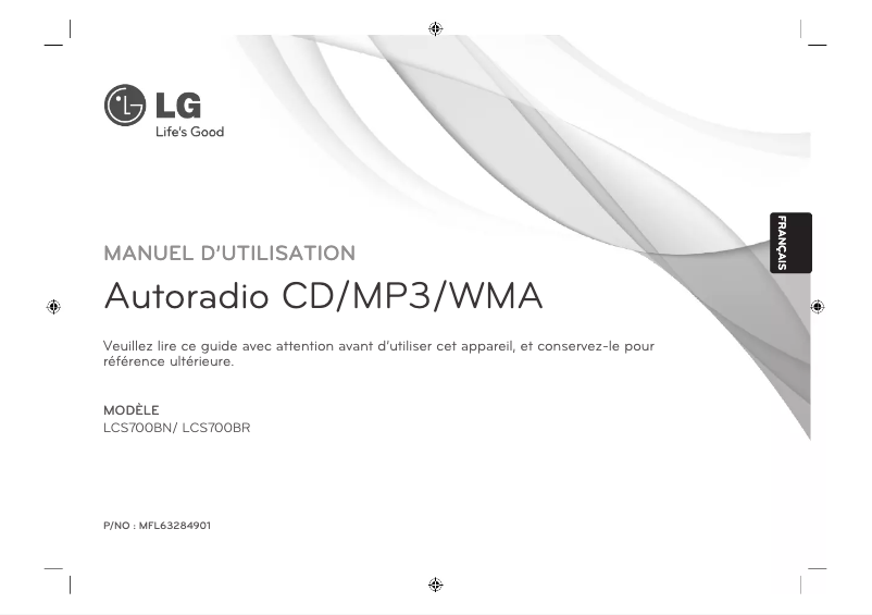 Page 1 de la notice Manuel utilisateur LG LCS700BR