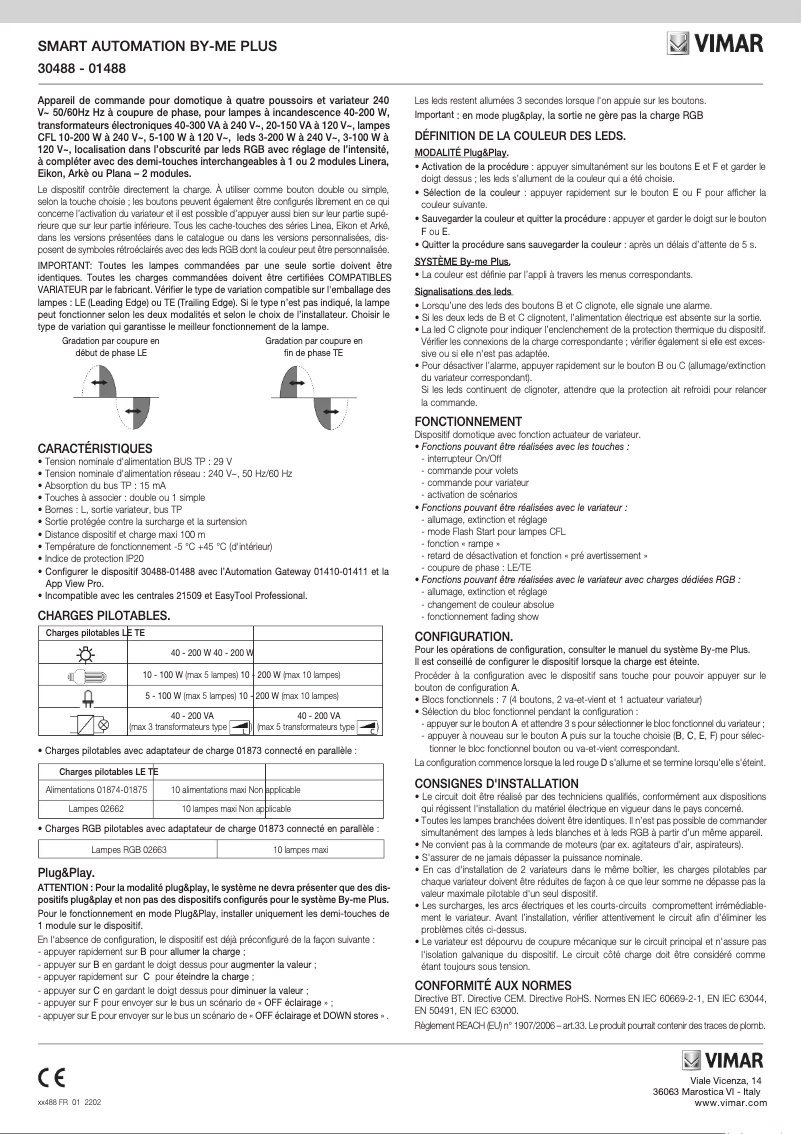 Página 1 del manual Manual de usuario Vimar 30488