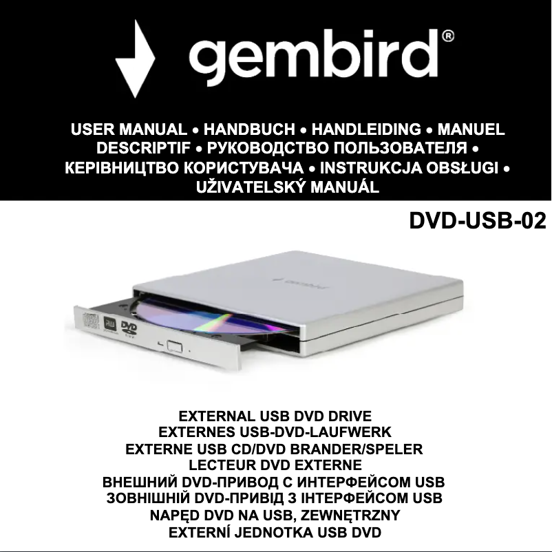 Page 1 of the manual User Manual Gembird DVD-USB-02-SV