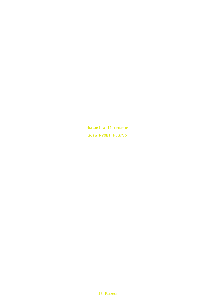 Page 1 de la notice Manuel utilisateur RYOBI RJS750