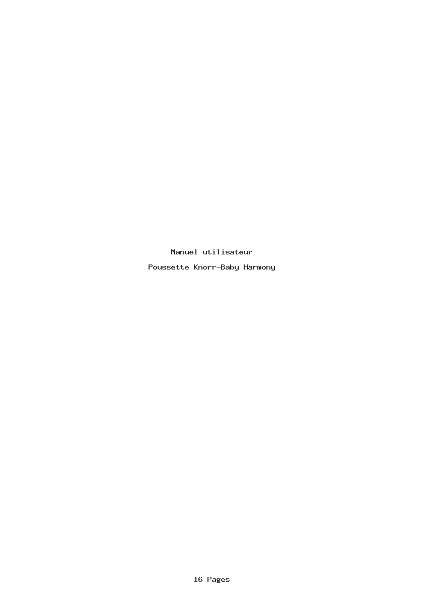 Page 1 de la notice Manuel utilisateur Knorr-Baby Harmony