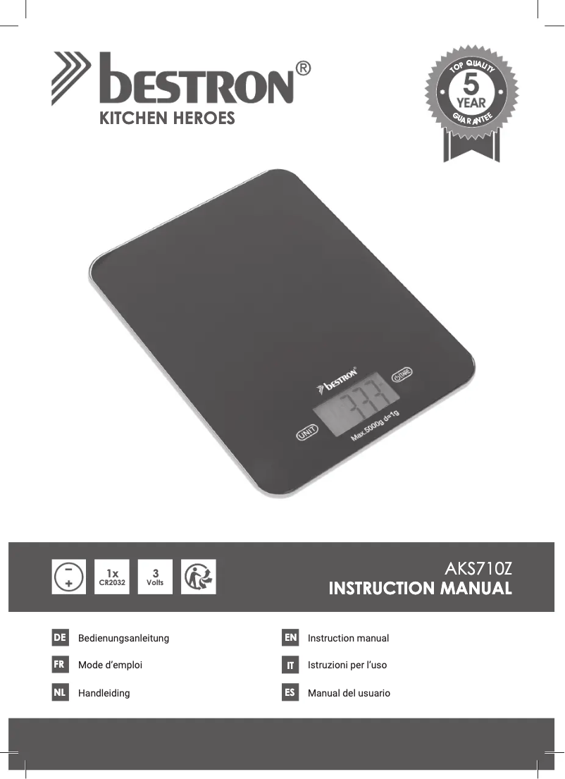 Page 1 de la notice Manuel utilisateur Bestron AKS710Z