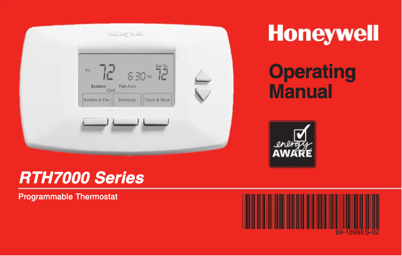 Page 1 de la notice Manuel utilisateur Honeywell RTH7400