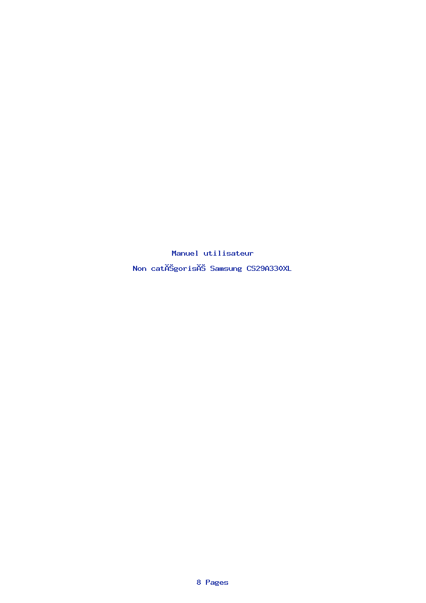 Page 1 de la notice Manuel utilisateur Samsung CS29A330XL