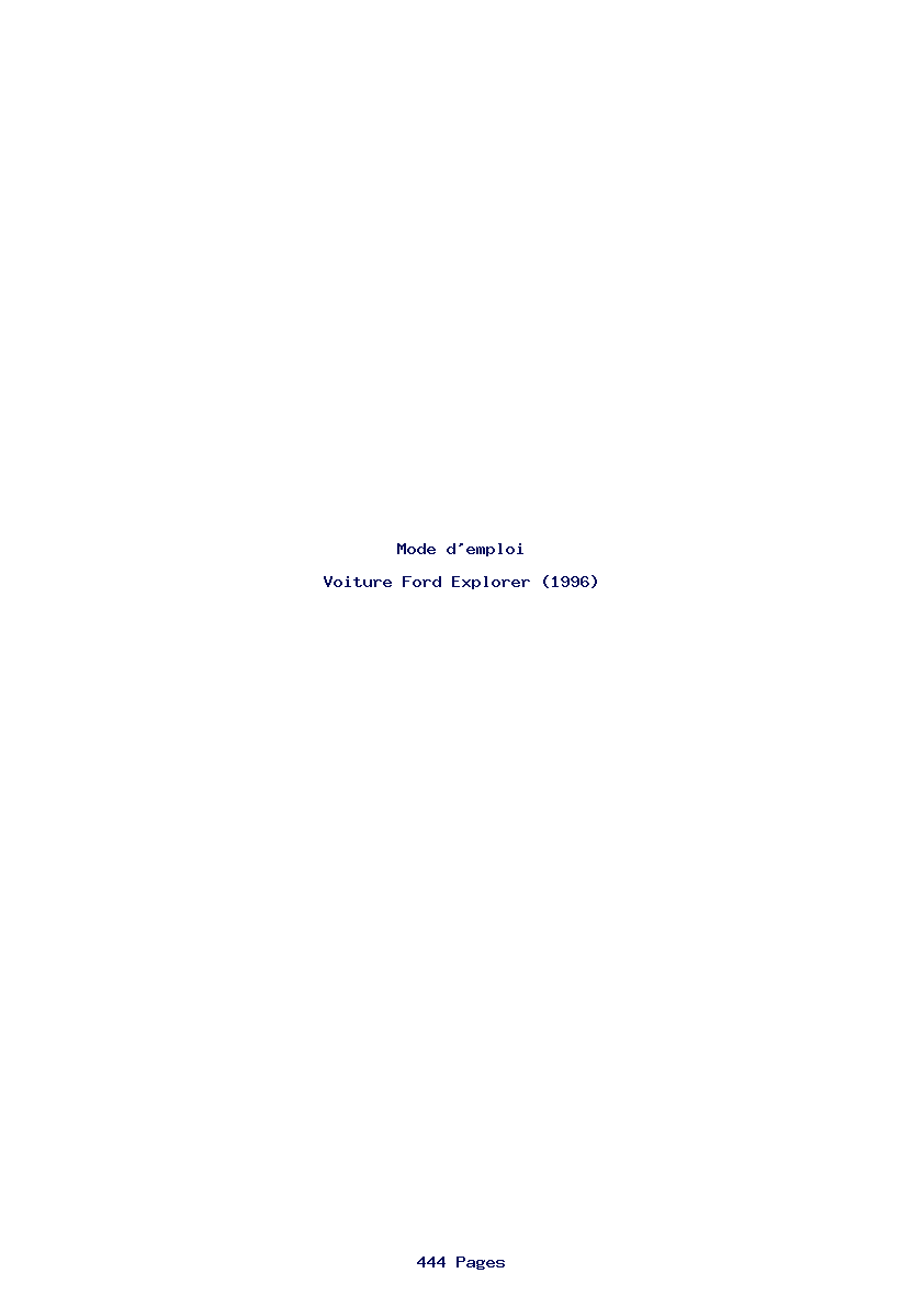 Image de la première page du manuel de l'appareil Explorer (1996)